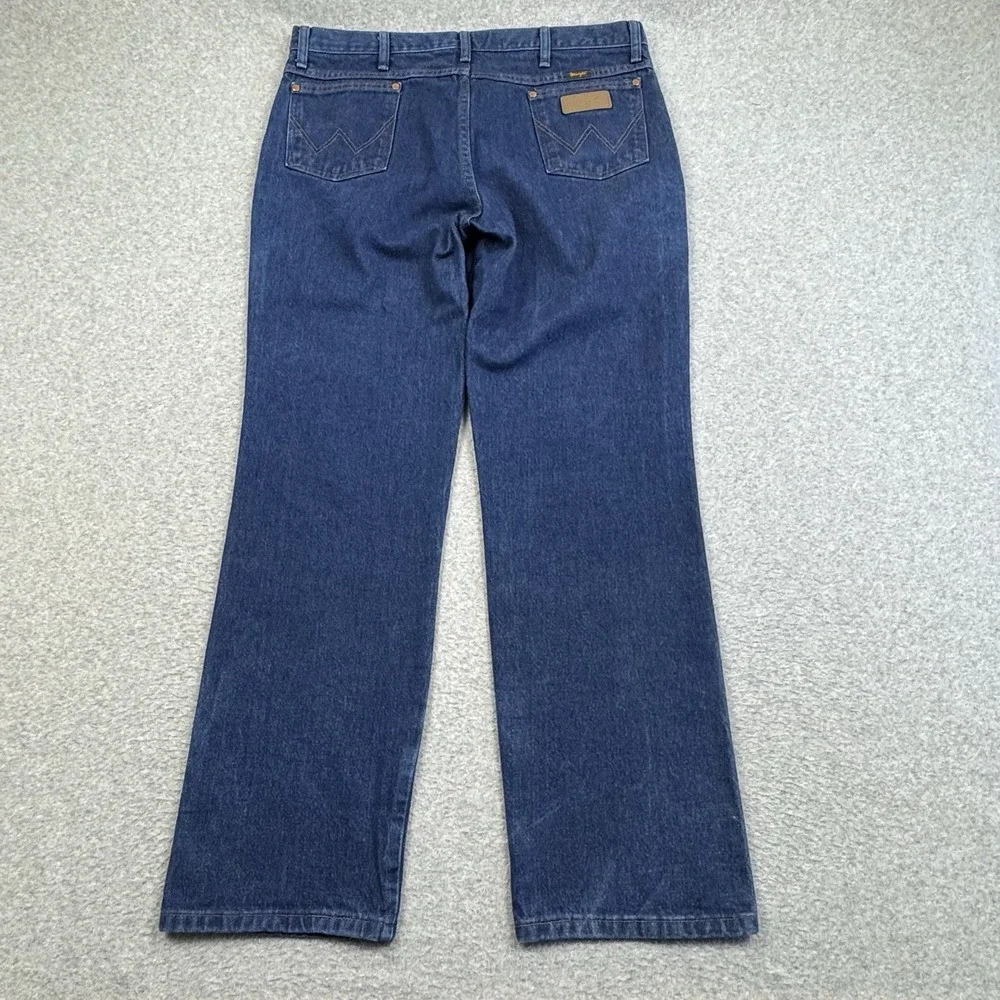 Wrangler Western Wear Jeans Men 38x32 Cotton Straight Denim‎ Cowboy Rodeo Indigo